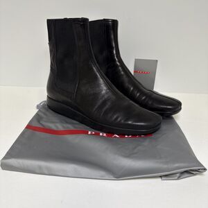 Prada Black Calzature Donna Nappa Sport Ankle Chelsea Boots Black EU 35.5 US 5.5
